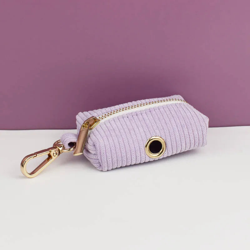 Purple Corduroy Dog Harness Set