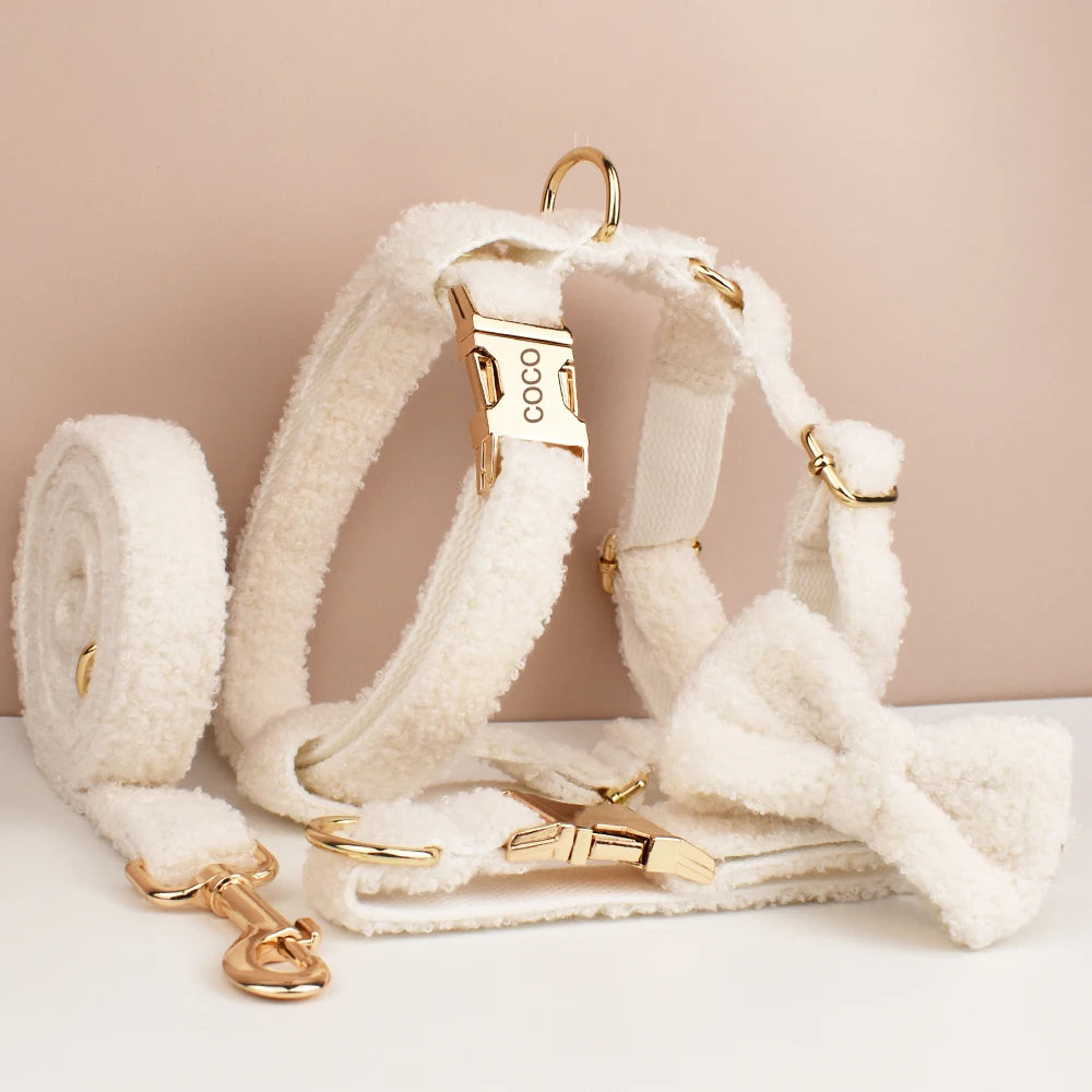 White Teddy Harness Set