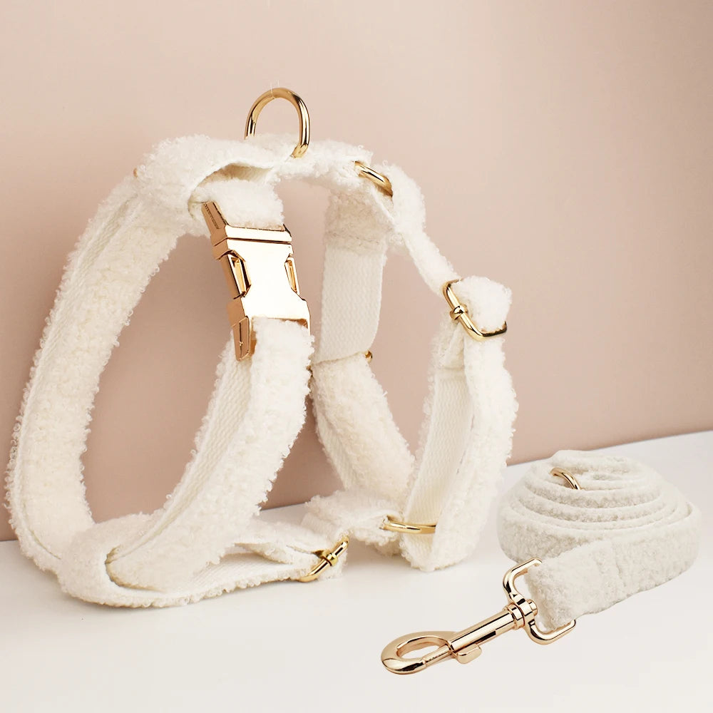 White Teddy Harness Set